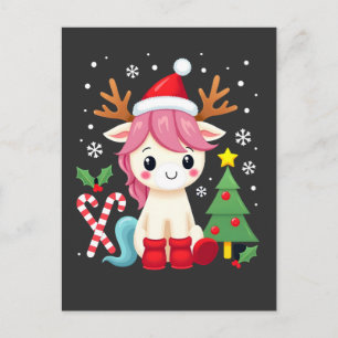 Christmas Unicorn Cute Magical Xmas Toddler Girls Postcard