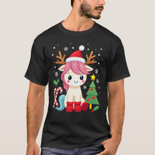 Christmas Unicorn Cute Magical Xmas Toddler Girls T-Shirt