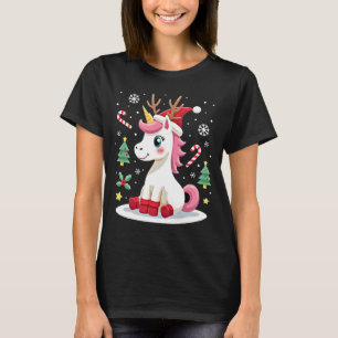 Christmas Unicorn Cute Magical Xmas Toddler Girls T-Shirt