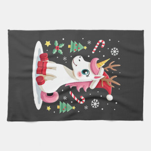 Christmas Unicorn Cute Magical Xmas Toddler Girls Tea Towel