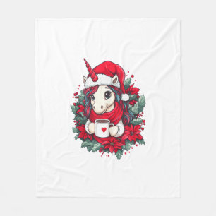 Christmas Unicorn Decor Girls Boys Kids Christmas Fleece Blanket