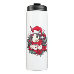 Christmas Unicorn Decor Girls Boys Kids Christmas Thermal Tumbler
