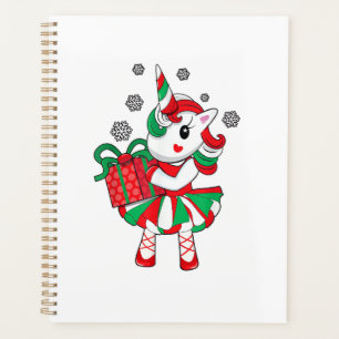 Christmas Unicorn Fun Girls Kids Snowflake Holiday Planner