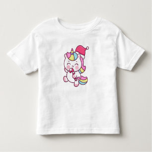 Christmas Unicorn Girl Toddler T-Shirt