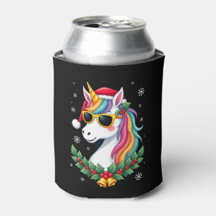 Christmas Unicorn Girls Boys Xmas Santa Cute Kids  Can Cooler