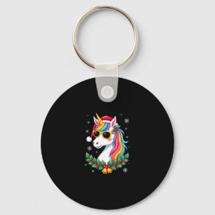 Christmas Unicorn Girls Boys Xmas Santa Cute Kids Key Ring