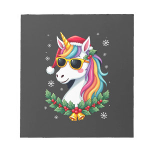 Christmas Unicorn Girls Boys Xmas Santa Cute Kids  Notepad