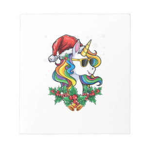 Christmas Unicorn Girls Boys Xmas Santa Cute Kids  Notepad