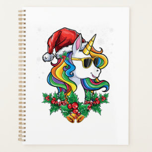 Christmas Unicorn Girls Boys Xmas Santa Cute Kids Planner