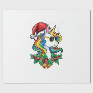Christmas Unicorn Girls Boys Xmas Santa Cute Kids Wrapping Paper