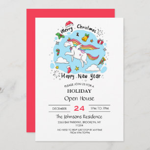 Christmas Unicorn      Invitation