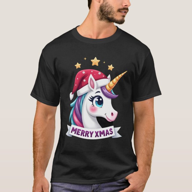 Christmas Unicorn Long Sleeve T-Shirt (Front)