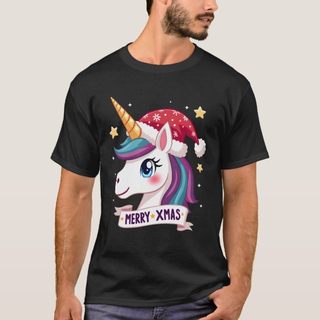 Christmas Unicorn Long Sleeve T-Shirt (1) (Front)