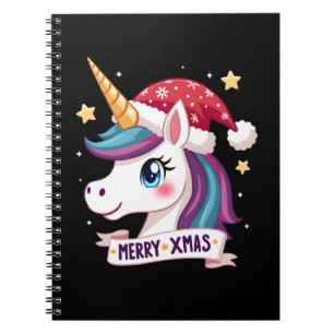 Christmas Unicorn Long Sleeve T-Shirt (1) Notebook
