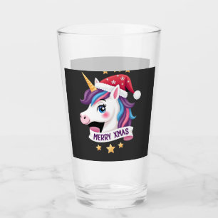 Christmas Unicorn Long Sleeve T-Shirt (2) Glass