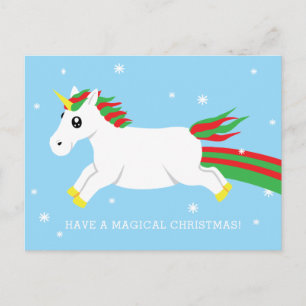 Christmas Unicorn Magical Holiday Postcard