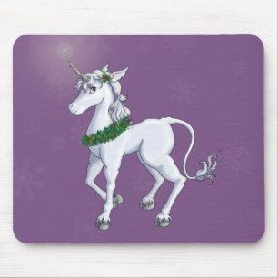 Christmas Unicorn Mouse Pad