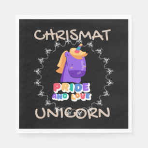 christmas unicorn napkin