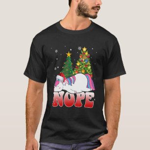 Christmas Unicorn Nope Tree  Unicorn   Xmas T-Shirt