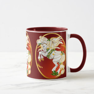 Christmas Unicorn Oval  Mugs
