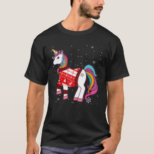 Christmas Unicorn Pajama Snow For Men Women Xmas T-Shirt