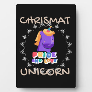 christmas unicorn plaque