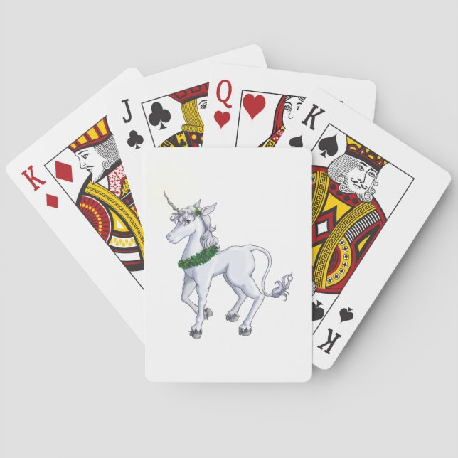 Christmas Unicorn Playing Cards (Back)
