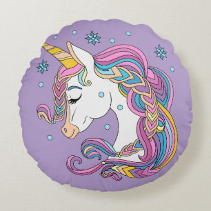 Christmas unicorn round cushion