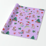 Christmas Unicorn Santa Wrapping Paper Kids Girls<br><div class="desc">This Christmas wrapping paper features a lovely watercolor illustration a couple of magical unicorns in Santa hats,  as well as Christmas trees and other Holiday elements.</div>
