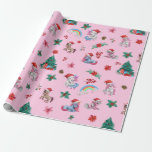 Christmas Unicorn Santa Wrapping Paper Kids Girls<br><div class="desc">This Christmas wrapping paper features a lovely watercolor illustration a couple of magical unicorns in Santa hats,  as well as Christmas trees and other Holiday elements.</div>