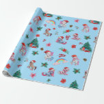 Christmas Unicorn Santa Wrapping Paper Kids Girls<br><div class="desc">This Christmas wrapping paper features a lovely watercolor illustration a couple of magical unicorns in Santa hats,  as well as Christmas trees and other Holiday elements.</div>