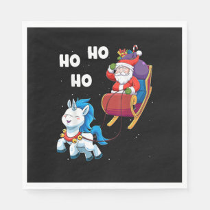 Christmas Unicorn Shirt Magical Xmas Santa Claus S Napkin