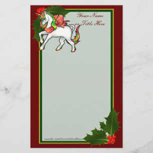 Christmas Unicorn Stationery