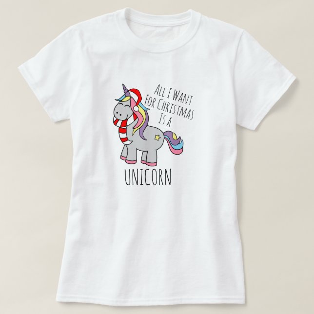 Christmas Unicorn T-Shirt (Design Front)
