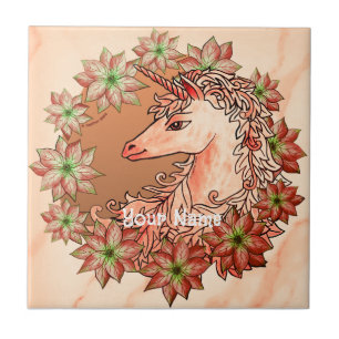 Christmas Unicorn tile