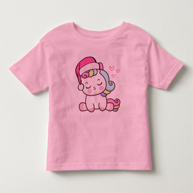 Christmas Unicorn Toddler T-Shirt (Front)