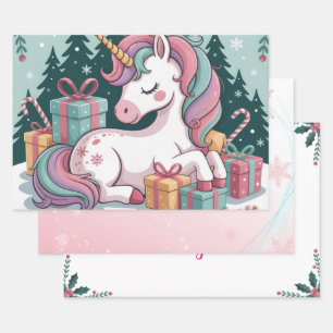 Christmas Unicorn Wrapping Paper