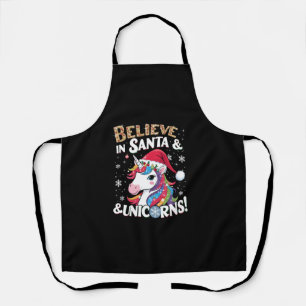 Christmas Unicorns Believe in Santa & Unicorns! Ho Apron