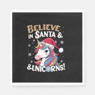 Christmas Unicorns Believe in Santa & Unicorns! Ho Napkin
