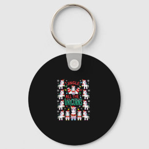Christmas Unicorns Jingle All The Unicorns Squad P Key Ring