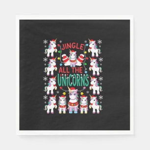 Christmas Unicorns Jingle All The Unicorns Squad P Napkin
