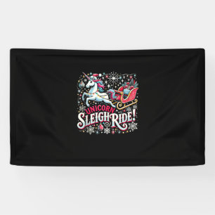 Christmas Unicorns Sleigh Ride Merry Christmas San Banner