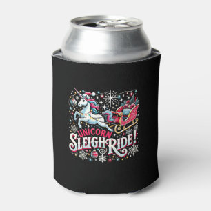 Christmas Unicorns Sleigh Ride Merry Christmas San Can Cooler