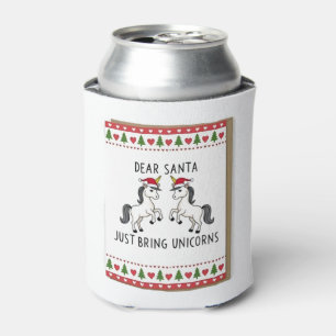 Christmas Unicorns Ugly Xmas Sweater Unicorn Lover Can Cooler