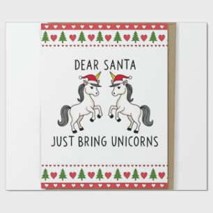 Christmas Unicorns Ugly Xmas Sweater Unicorn Lover Wrapping Paper