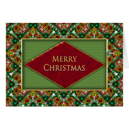 CHRISTMAS - UNIQUE PATTERN WITH FAUX JEWELS CARD