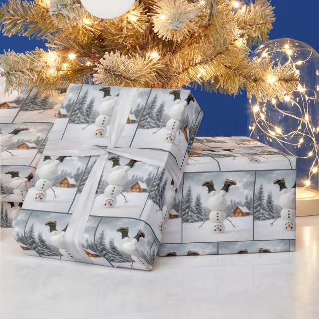 Christmas Upside Down Snowman Wrapping Paper (Holidays)