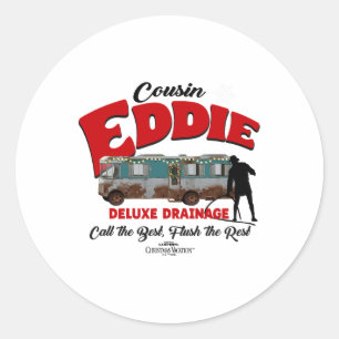 Christmas Vacation Cousin Eddie Deluxe Drainage Classic Round Sticker