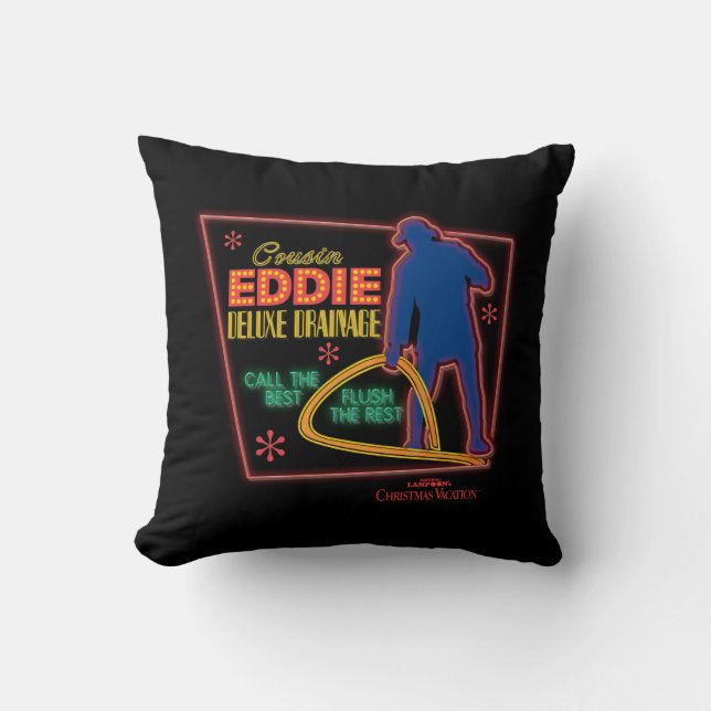 Christmas Vacation | Cousin Eddie Neon Sign Cushion (Front)