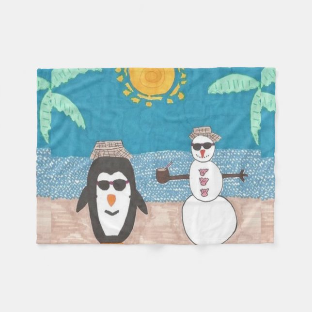 Christmas Vacation Fleece Blanket (Front (Horizontal))